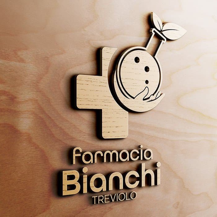 Farmacia Bianchi 3d logo legno
